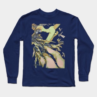 A flying broken android in a pack of drones Long Sleeve T-Shirt